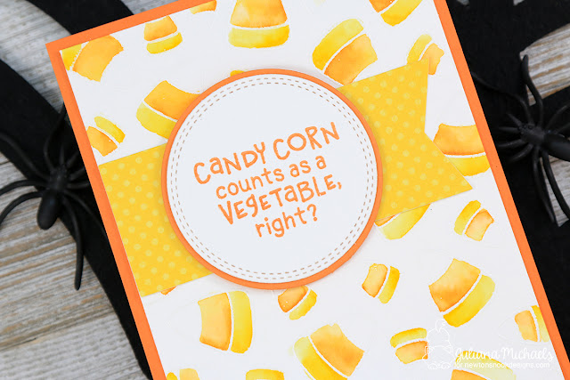 Halloween Card by Juliana Michaels featuring Newton's Nook Designs Candy Corn Stamp Set