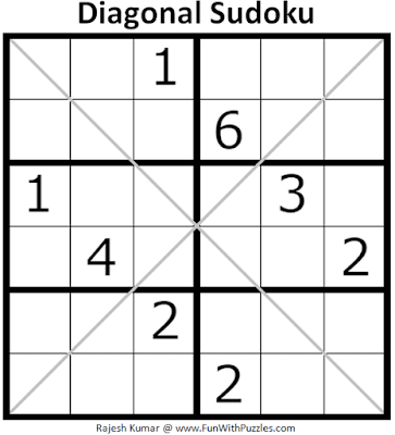 6x6 Diagonal Sudoku Puzzle (Mini Sudoku Series #116)