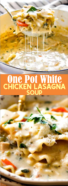 One Pot White Chicken Lasagna Soup | Show You Recipes