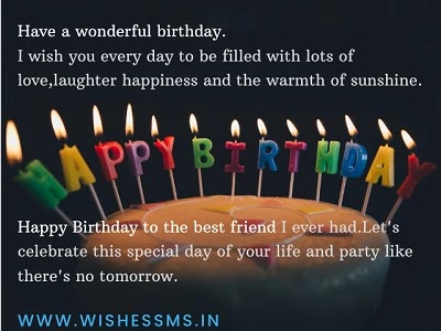 Happy birthday (bday) friend Wishes sms text in English - Wishes SMS