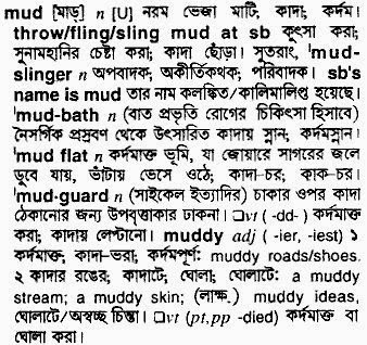 mud english  to bangla meaning 