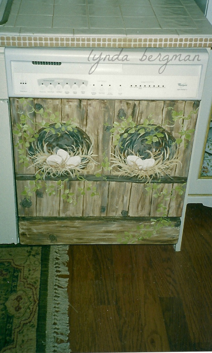 LYNDA BERGMAN DECORATIVE ARTISAN TUTORIALHAND PAINTING MY DISHWASHER