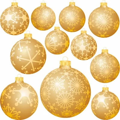Bolas navideñas doradas - Vector