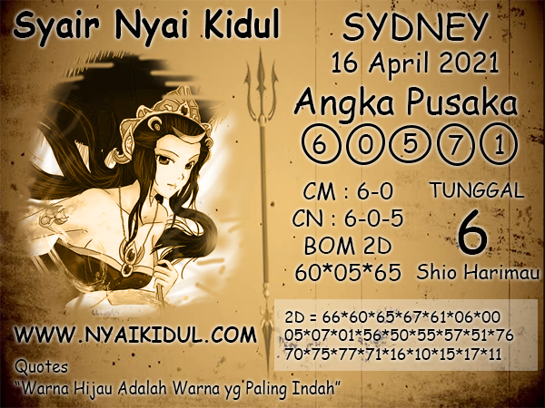 Syair Nyai Sydney 16 April 2021
