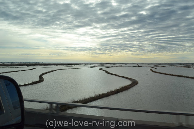 meandering lines between ponds