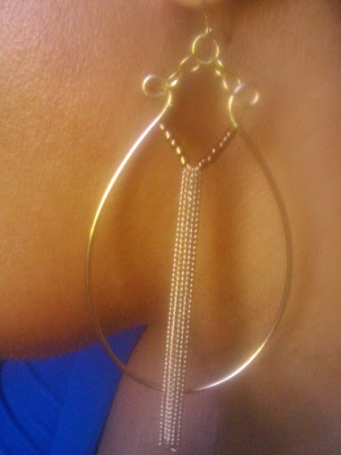 Earrings, Gold Wire ,Chain