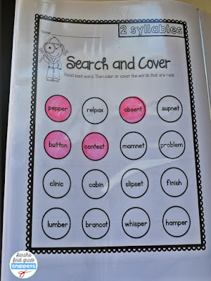 Sarah's First Grade Snippets: Teaching Two Syllable Words
