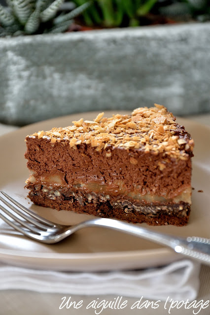 Gâteau crousti-fondant chocolat-poire