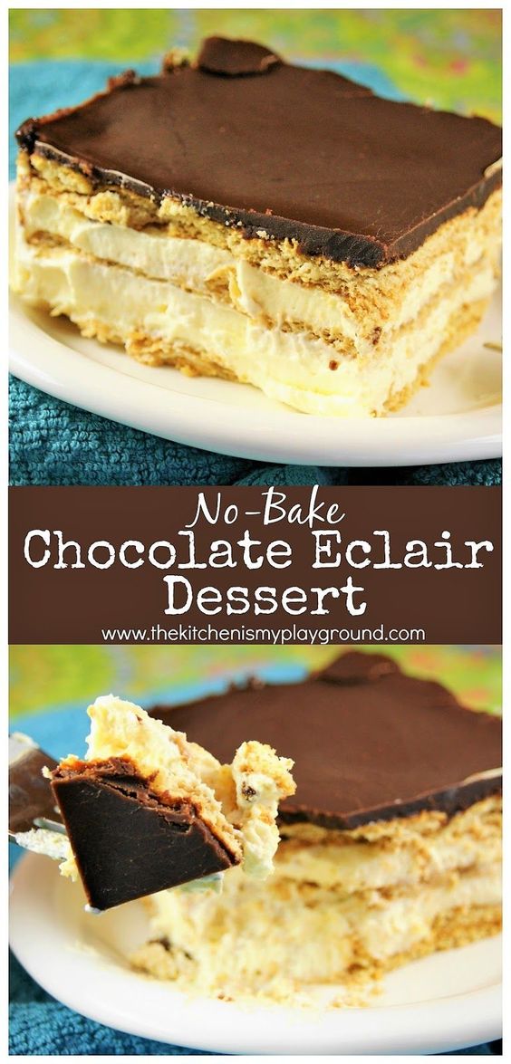 Nobake Chocolate Eclair Icebox Dessert i Favorite Food