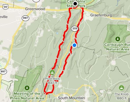 Caledonia State Park Trail Map Natural Mid-Atlantic : Pa Appalachian Trail Hikes: #4 - At/Old At Loop From Caledonia  State Park