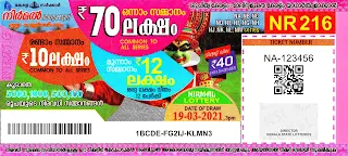 19-03-2021 Nirmal kerala lottery result,kerala lottery result today 19-03-21,Nirmal lottery NR-216,kerala todays lottery result live