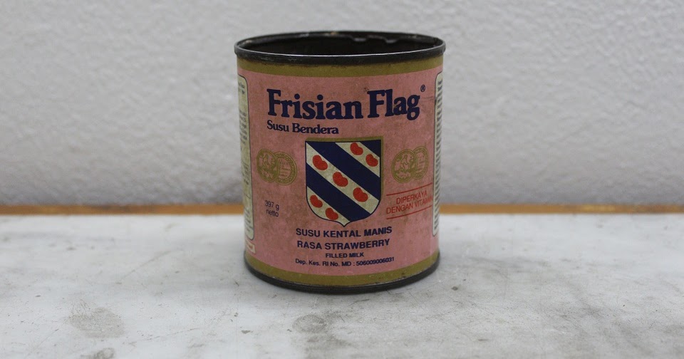 Antikpisan Kaleng  Susu  Jadul Frisian  Flag  Rasa Strawberry