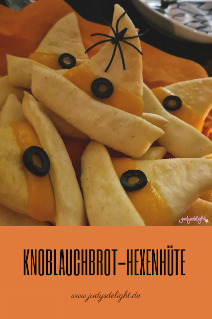 Finger Food an Halloween: Knoblauchbrot Hexenhüte aus Pizzateig