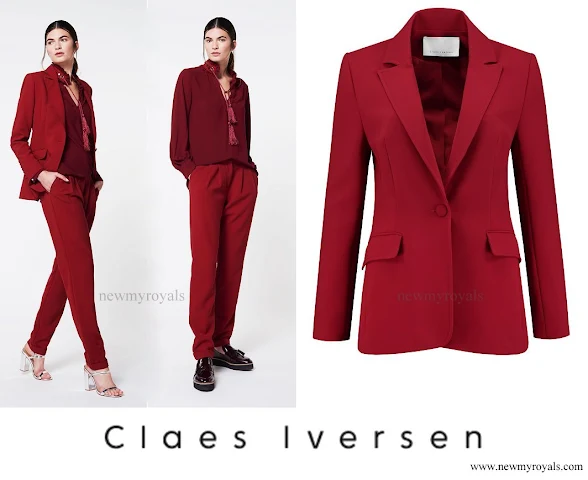 Queen Maxima wore Claes Iversen LaPerm Classic blazer, Korat Blouse, Lykoi trousers