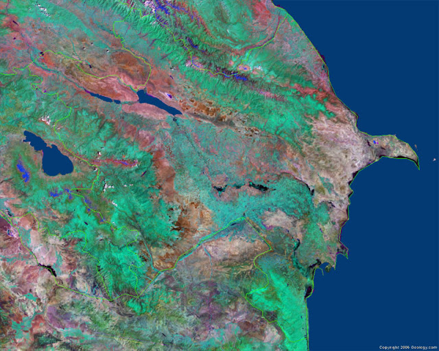Gambar Peta Azerbaijan Tampak dari satelit