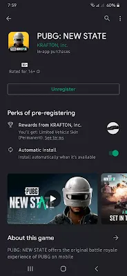 3 Countries Vietnam, India, and China are not available for Pre-registration on Google play store. PUBG: New State or PUBG Mobile 2 has been officially Announced on 2021-02-25 on play store but now PUBG: New State is only available for Pre-registration on Google Play Store.