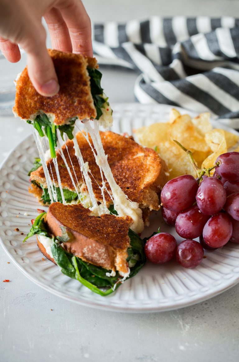 Sun Dried Tomato Spinach and Ricotta Grilled Cheese Delicious My Food
