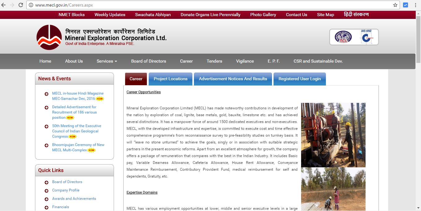 EXECUTIVE TRAINEE (GEOLOGY AND GEOPHYSICS) in Mineral Exploration