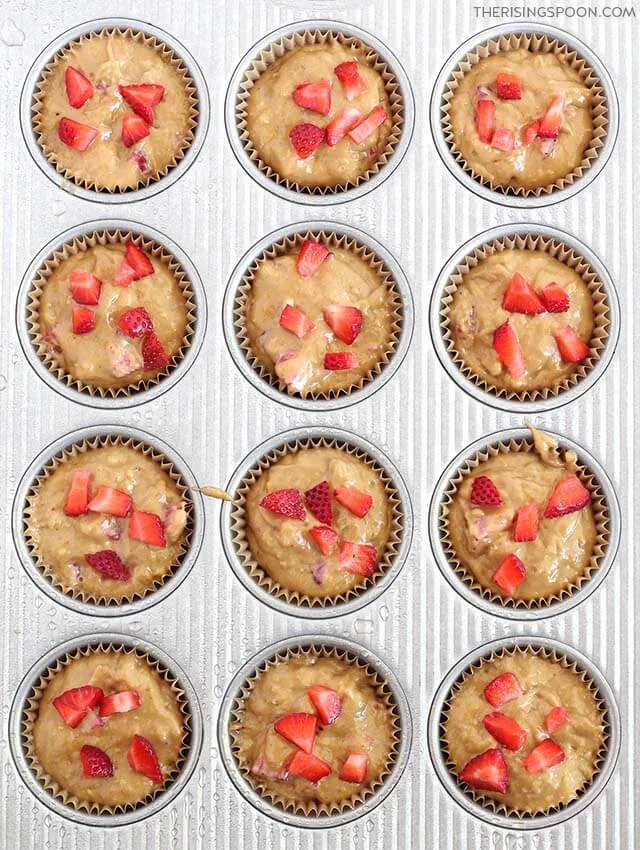 How to Make Strawberry Banana Muffins