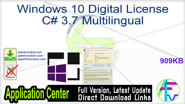 Windows 10 Digital License C# 3.7 Windows Activator Free