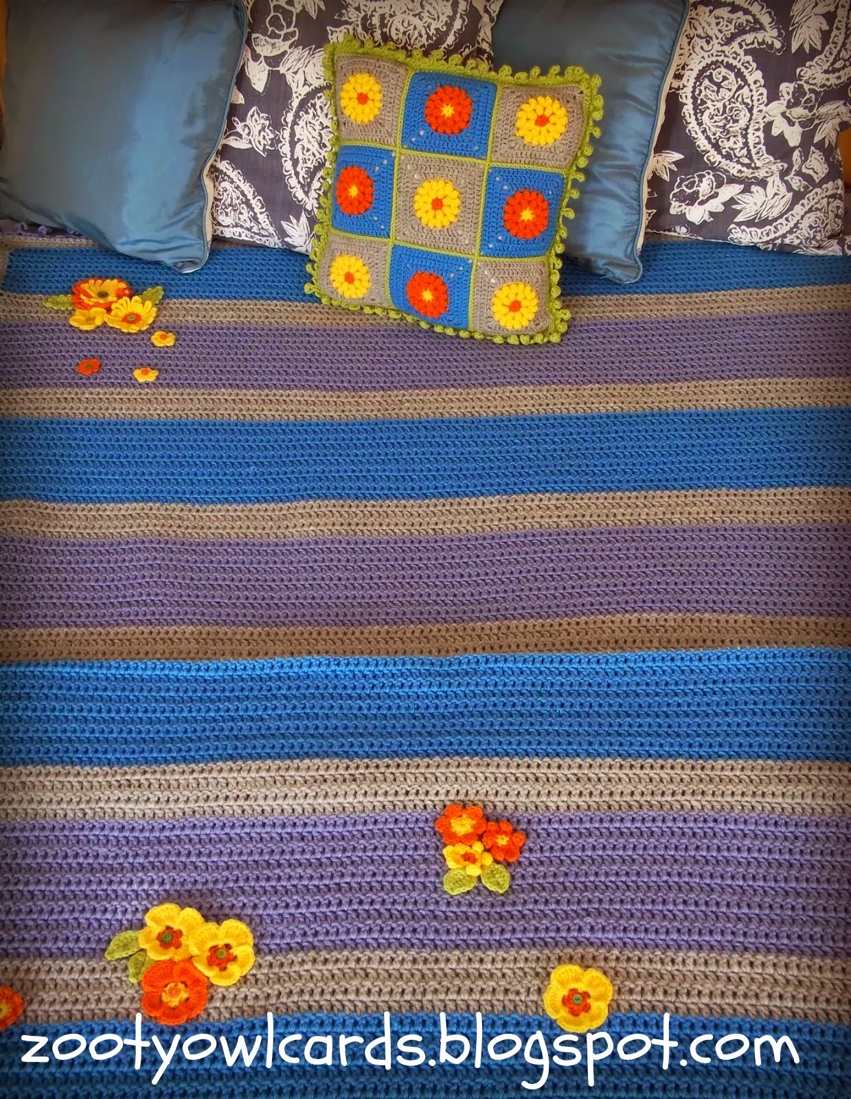 Zooty Owl's Crafty Blog Double Crochet Stripe Afghan