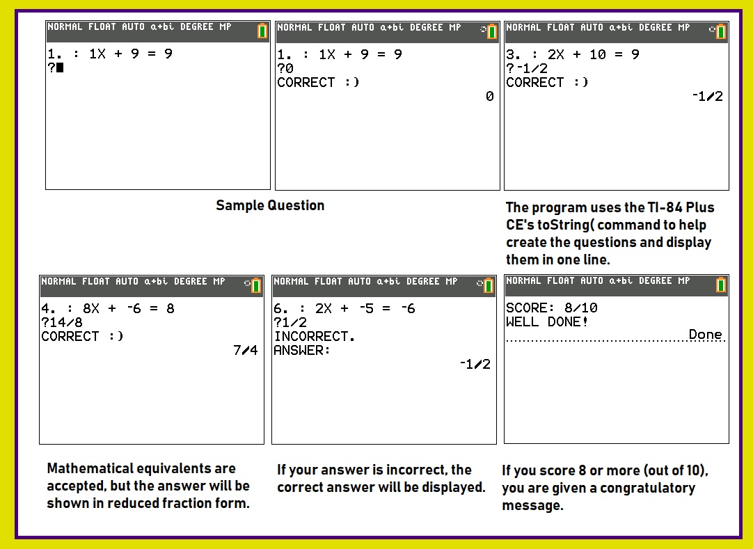 Eddie's Math and Calculator Blog TI 84 Plus CE Linear Equation