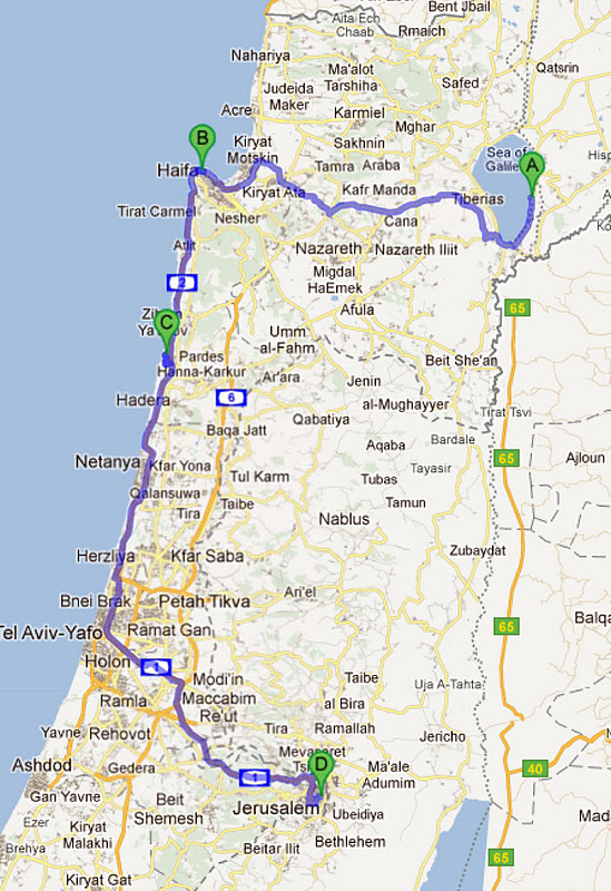 Карта израиля петах тиква