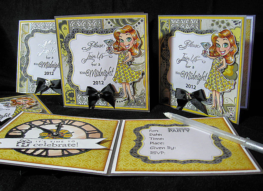 Anniebee's Craft Room New Year's Eve Party Invitations using WOW