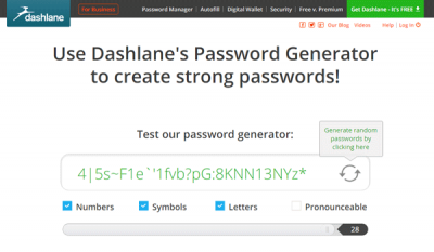 Générateur de mot de passe en ligne Dashlane