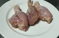 Incision marks on chicken legs for tangdi kebab food recipe