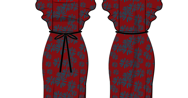 frill sleeve maxi dress