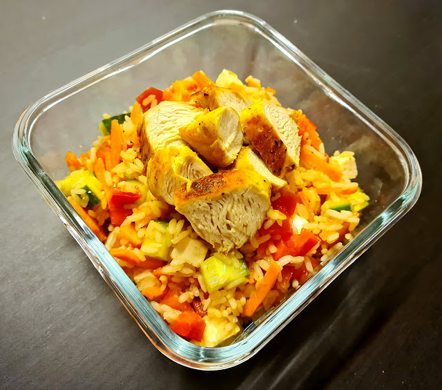 Schneller Reissalat mit Pute