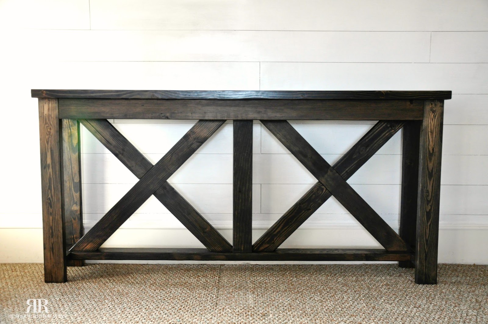 Rustique Restoration: Custom Built X-Brace Console Table