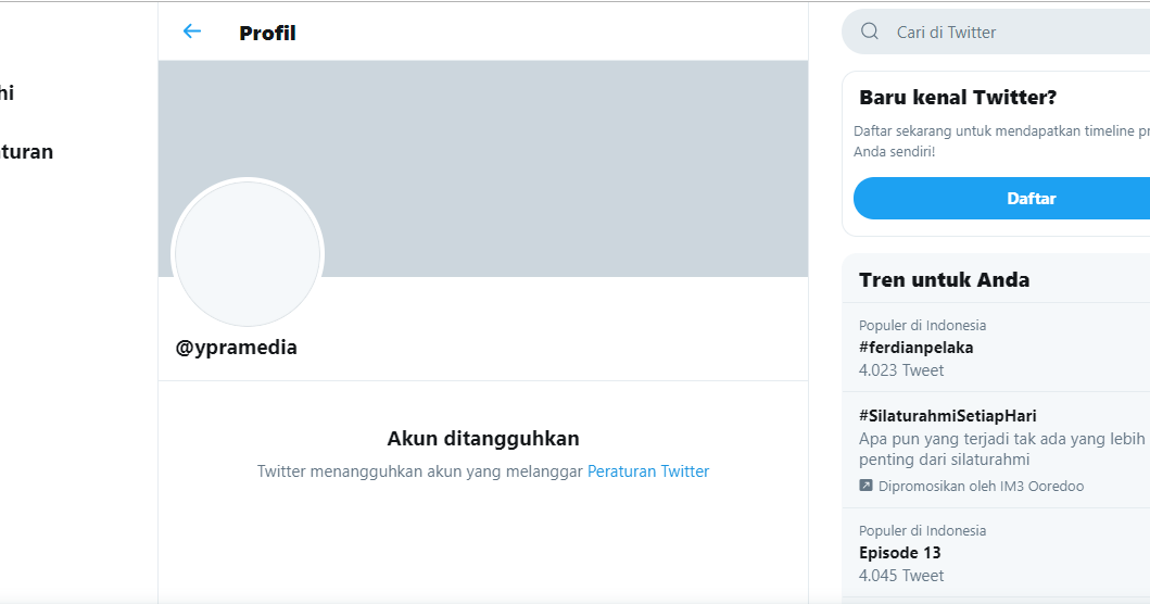 Cara Mengatasi Akun Twitter yang Ditangguhkan / Disuspend - YPramedia.com
