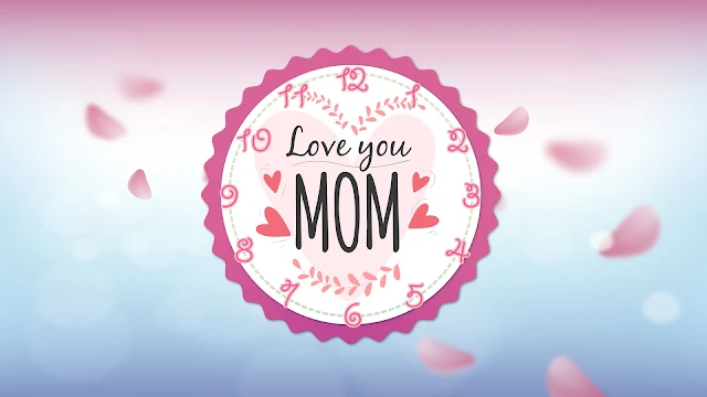 Animated Love You Mom Clock