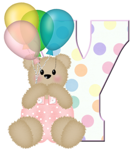 Abecedarios de Osita de Peluche con Globos. Teddy Bear with Balloons Alphabet.