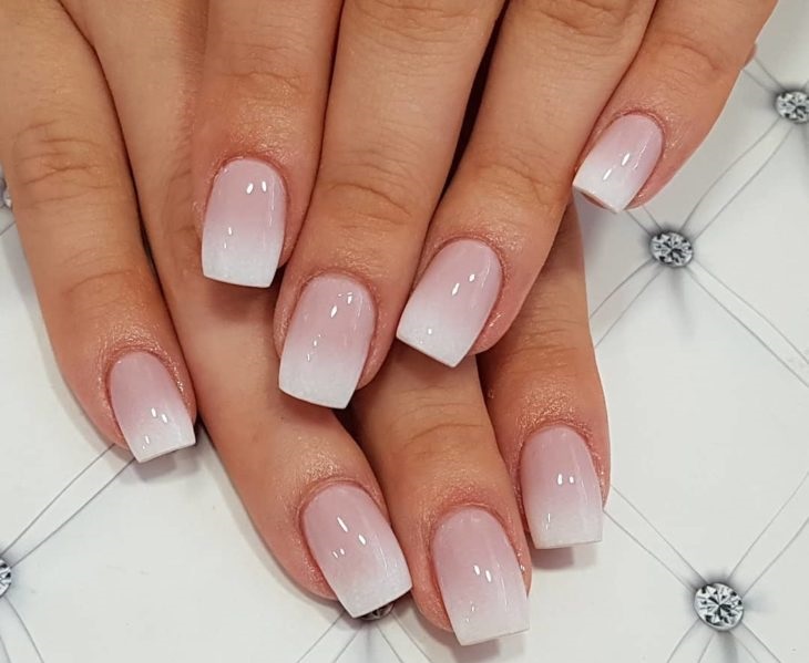 French Tip Nails Square Ombre - wide 4