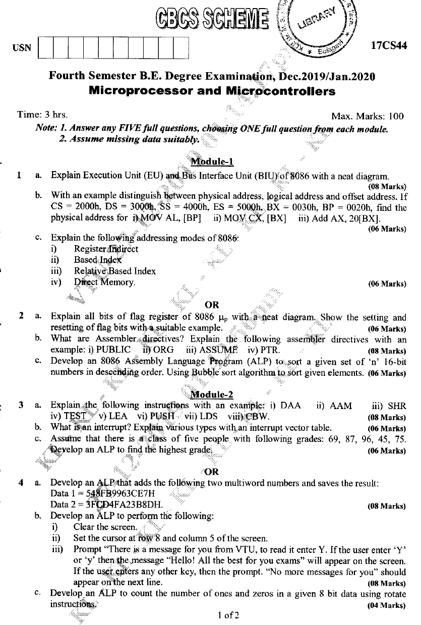 Visvesvaraya Technological University B.E. COMPUTER SCIENCE (CBCS ...
