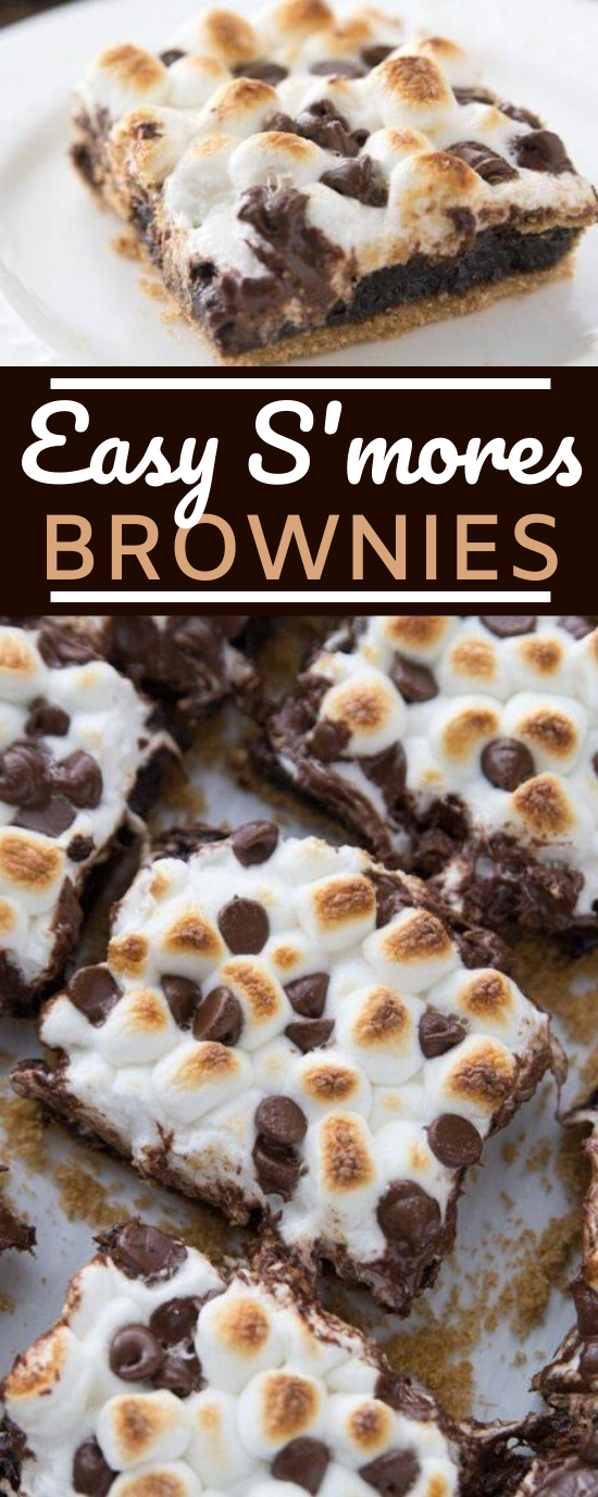 Easy S’Mores Brownies #desserts #brownies #baking #chocolate #easy