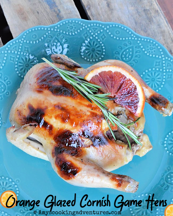 Orange Glazed Cornish Game Hens