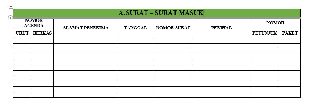Cara Membuat Agenda Surat Masuk Surat Keluar Di Ms Word Contohnya Resmi Neicy Tekno