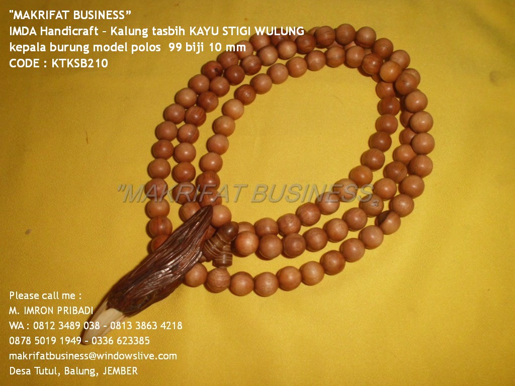 kalung tasbih kayu stigi wulung kepala burung model polos kalung tasbih kayu stigi wulung kepala burung model polos