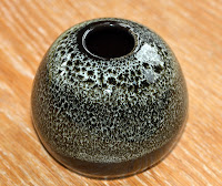 small brown mottled glazed weed vase