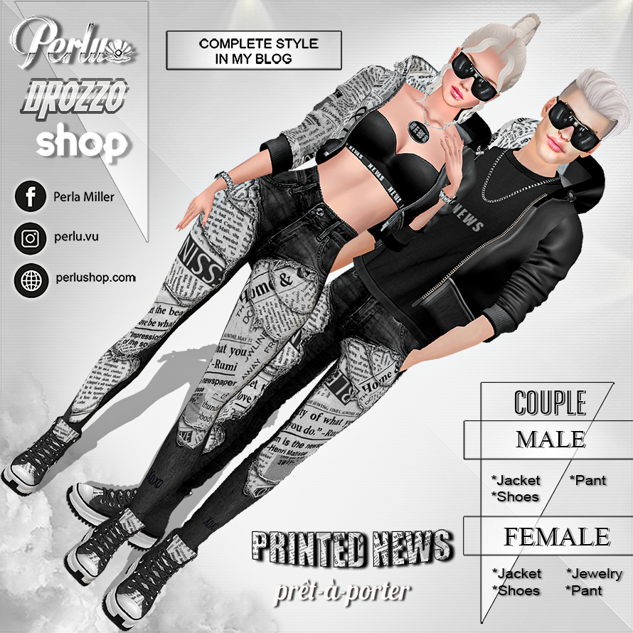 PRINTED NEWS COUPLE BUNDLE - PERLU | DROZZO SHOP