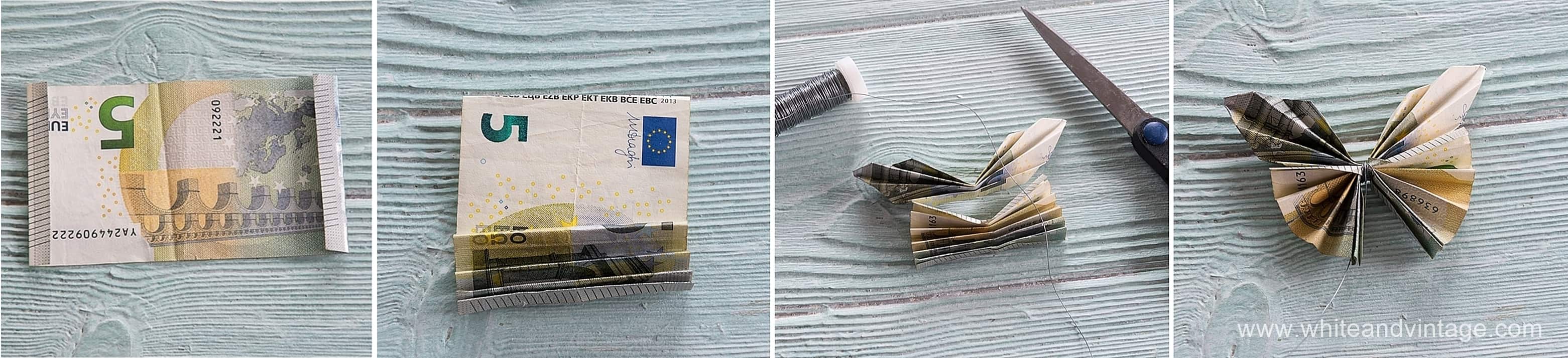 Schmetterling falten geldschein