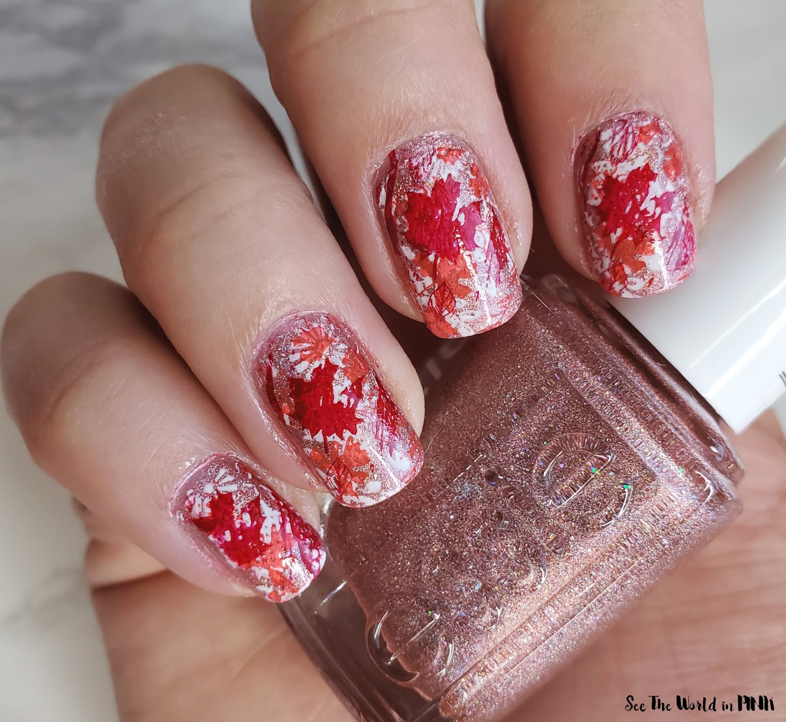 Manicure Monday - Fall Stamped Nails and Essie Gorge-ous Geodes 