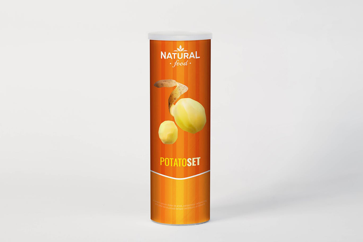 Cylindrical Chips Brand Mock Up 4 Cylindrical Chips Brand Mock Up