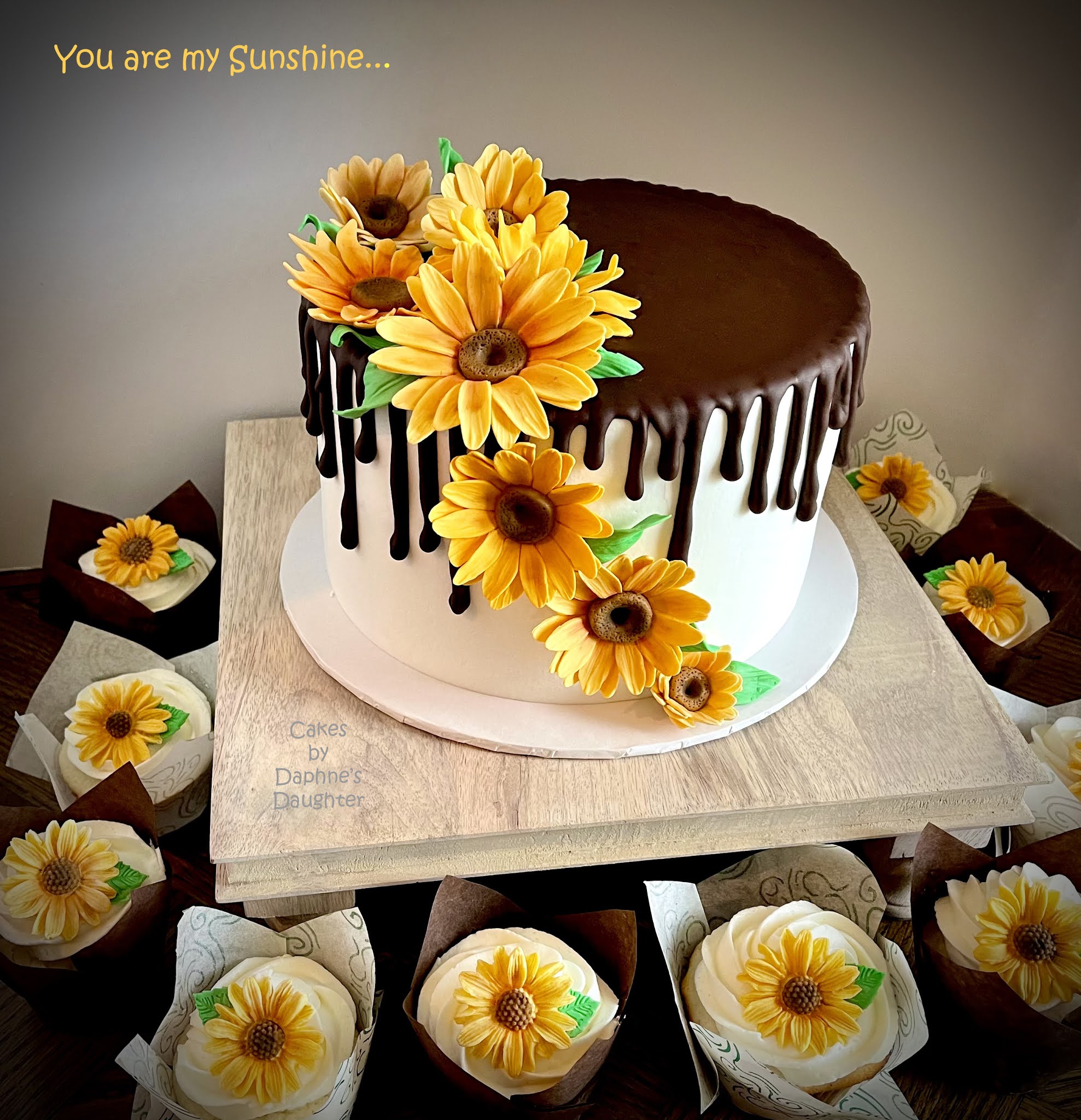 The Bake More You Are My Sunshine Sunflower Baby Shower Cake
