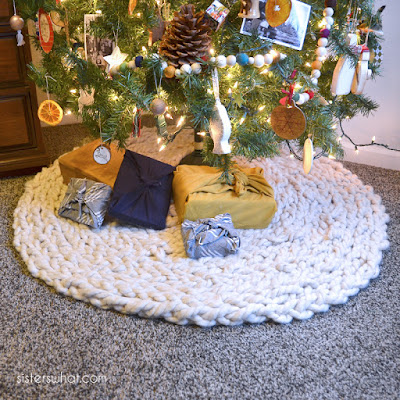 faux knit wreath christmas tree skirt