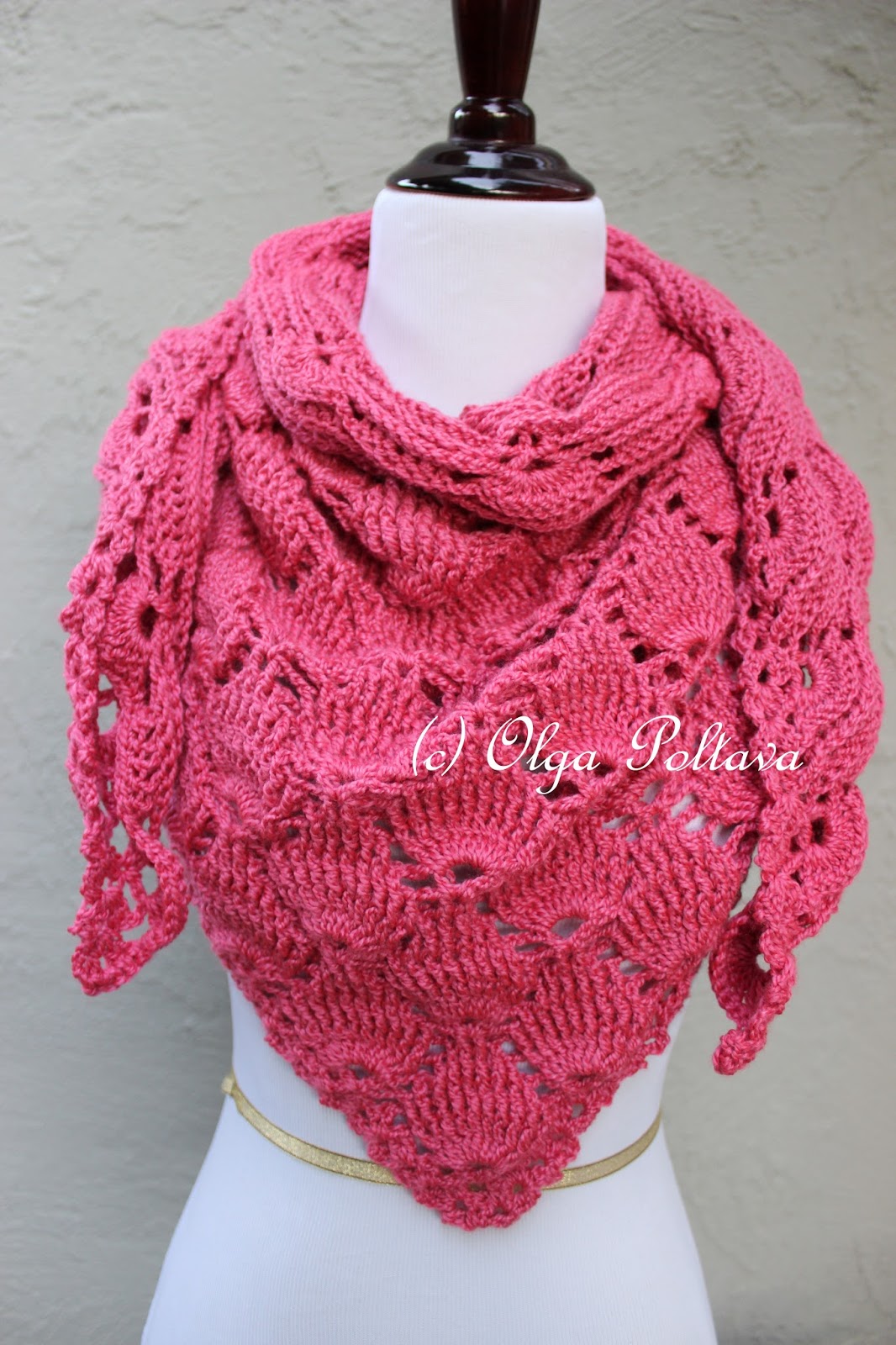 Lacy Crochet: Bright Pink Shells Crochet Scarf